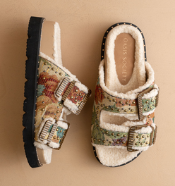 The Gaylen | Floral Tapestry Fleece Lined Slipper Slide