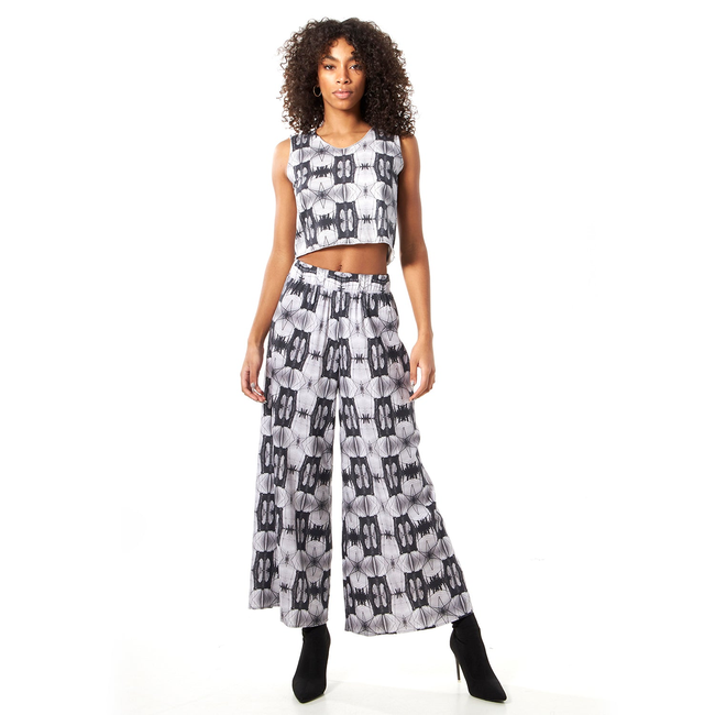 Babs Lightweight Wide Leg Pants - Brooklyn Bridge Print-gallery-45252493115688