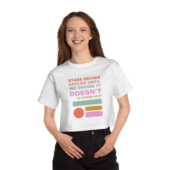 Stare decisis Champion Women's Heritage Cropped T-Shirt-gallery-31942526632002