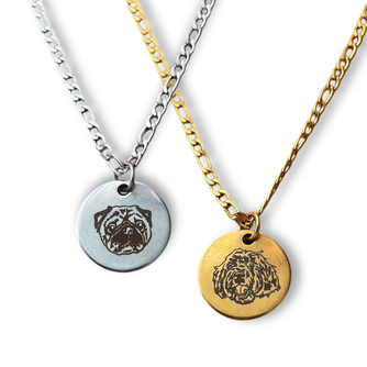 Custom Engraved Pet Portrait Necklace