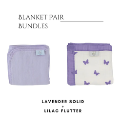 Lavender Solid + Lilac Flutter Blanket Bundle