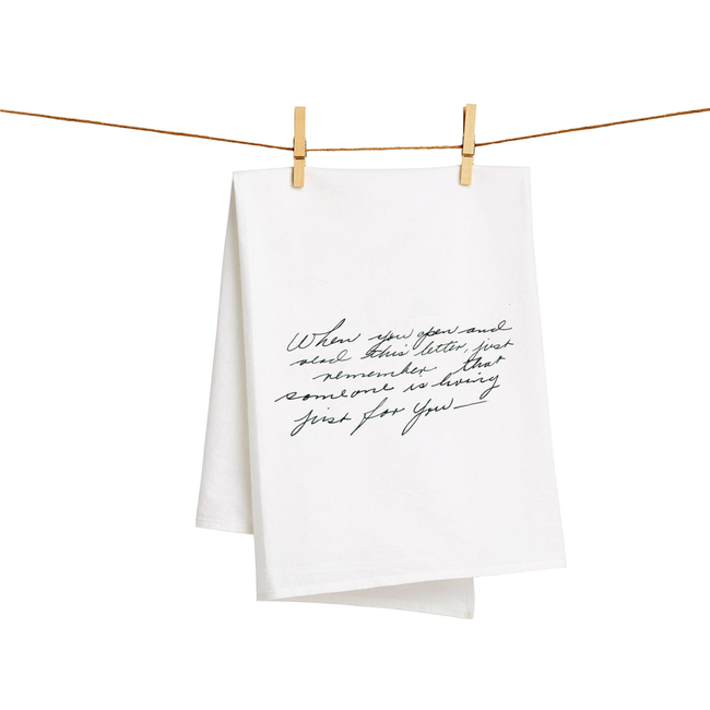 White Cotton Custom Handwritten Letters Towel-gallery-38233211306207