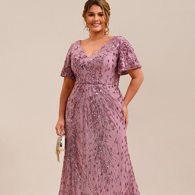 pretty PALMER|Plus Size Sequin Mermaid Formal Dress-gallery-34041154076746