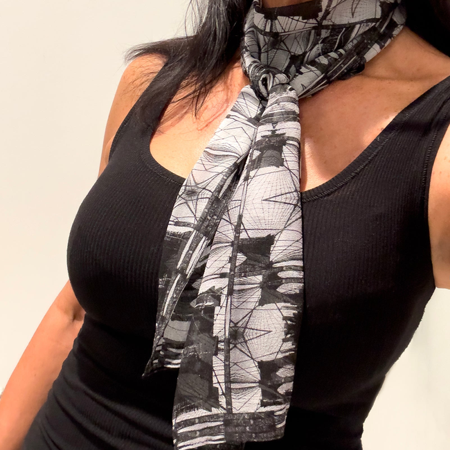 Babs Brooklyn Bridge Silk Scarf-gallery-48189792420136