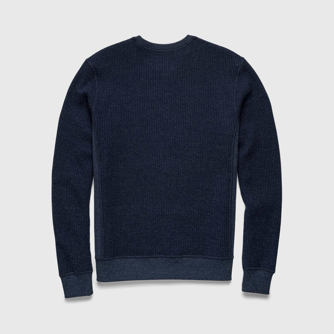 Butch Waffle Thermal Crewneck - Navy Heather-gallery-44013881884930