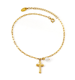Cross Gold Anklet