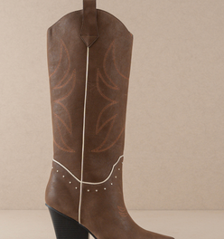 The Ashton | Coffee Cowboy Boot with Flaire