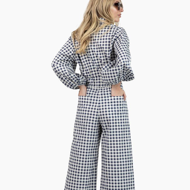 Take Pause Full-Length Set - Navy Gingham-gallery-51701926396192