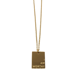 "I AM WORTHY" Gold Necklace