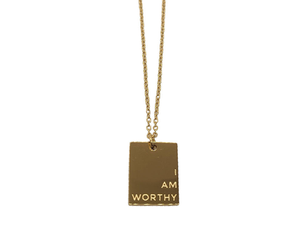 "I AM WORTHY" Gold Necklace