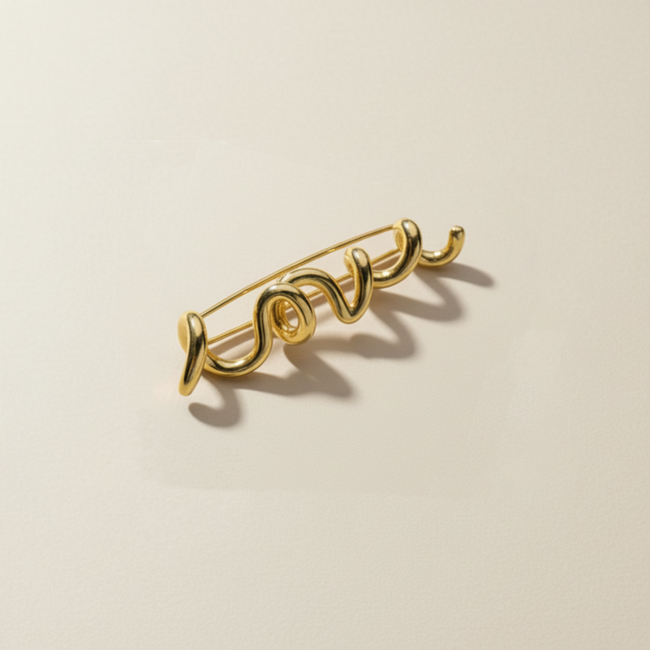 Love Brooch - Gold Plated-gallery-38086953664688