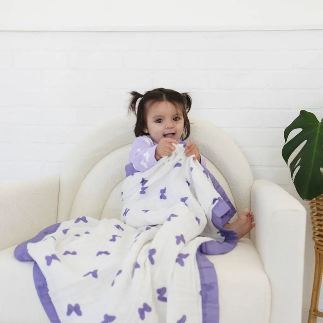 Lilac Flutter Blanket + Lilac Flutter Pajamas Bundle-gallery-46604603719913