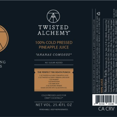 25.4oz 100% PINEAPPLE JUICE COLD PRESSED-gallery-52898736111983