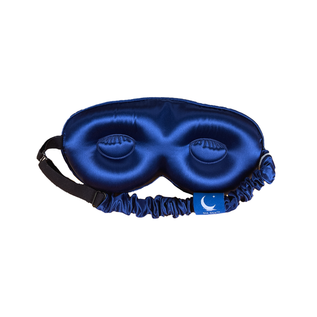 Sia Silk® Sleep Mask with extra deep eye cups for long lashes - Navy-gallery-42006109290753