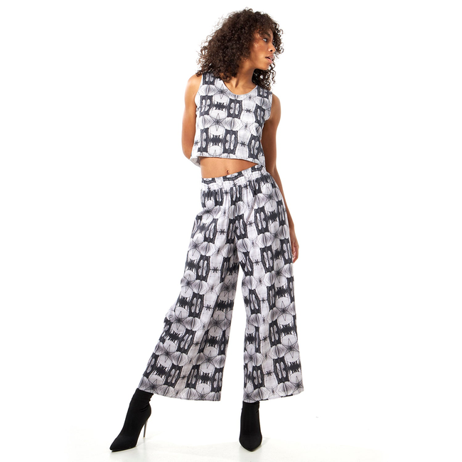 Babs Lightweight Wide Leg Pants - Brooklyn Bridge Print-gallery-45252493148456