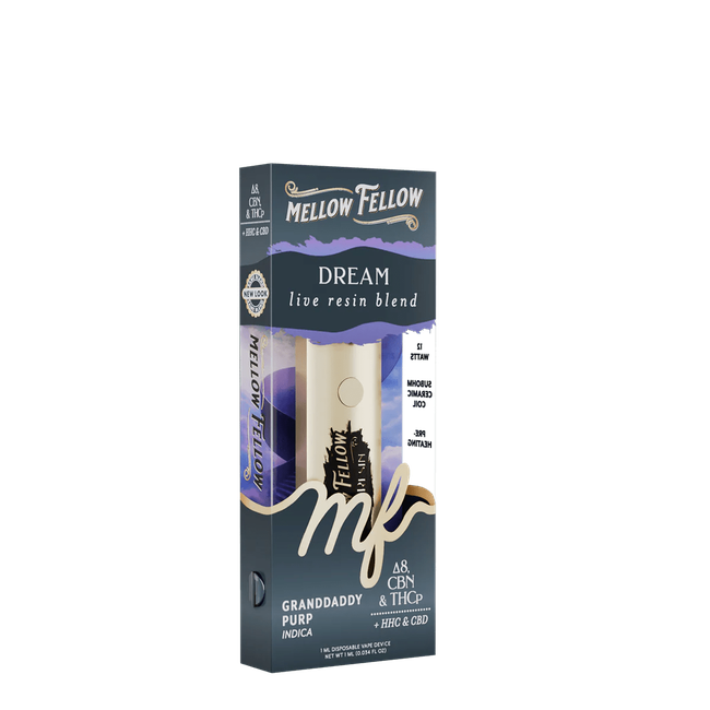 Dream Blend - Live Resin 1ml Disposable Vape - Granddaddy Purp (Indica)-gallery-37327671034062