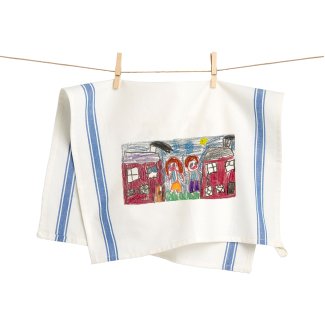 Blue Striped Custom Kids Artwork Towel-gallery-38233197314271