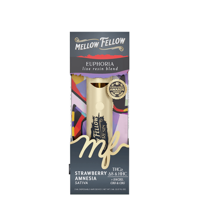 Euphoria Blend 2ml Live Resin Disposable Vape - Strawberry Amnesia (Sativa)-gallery-37327750299854