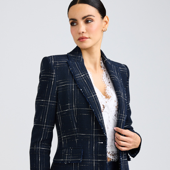 Aimee Windowpane Tweed Blazer-gallery-42933071413498