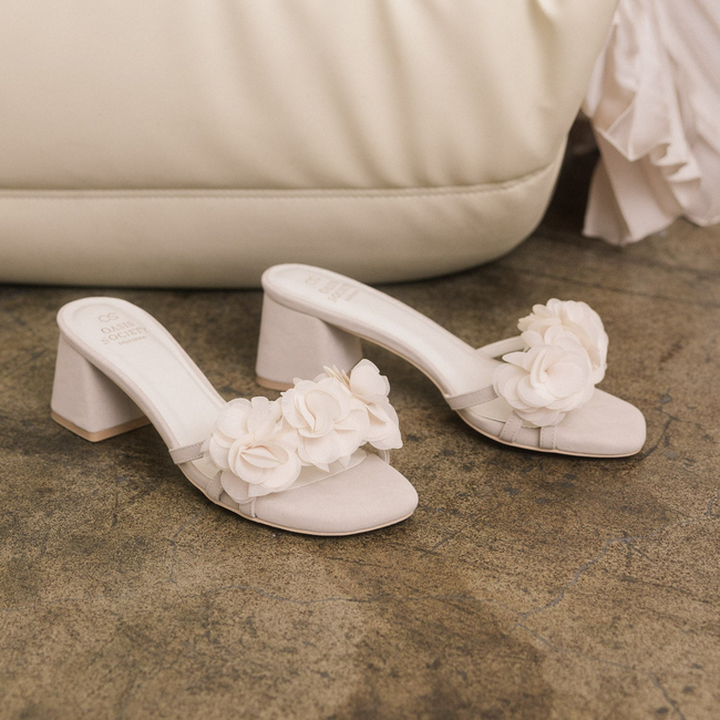 The Noor | Light Grey Romantic Petal Detail Heels-gallery-34702037123249