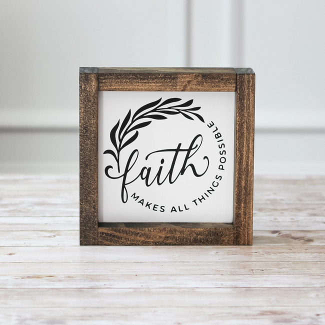 Inspirational Sign Religious Wall Decor Faith Makes All Things Possible-gallery-13762350514246