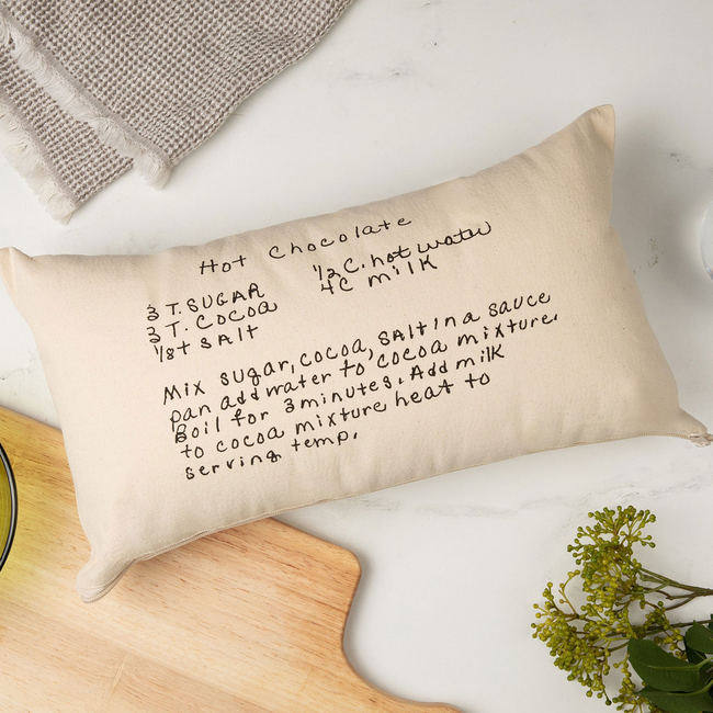 Natural Canvas Custom Family Recipe Lumbar Pillow-gallery-43701896380639