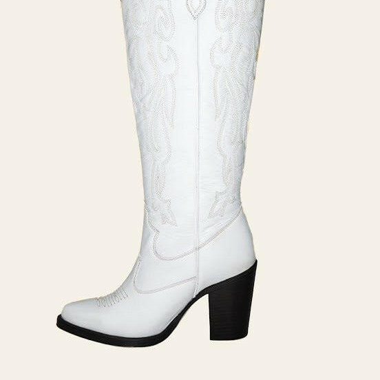 Aspen White Wide Calf Boots-gallery-38281966649568