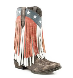 Roper American Beauty (Red/White/Blue) - Women's Cowgirl Boot