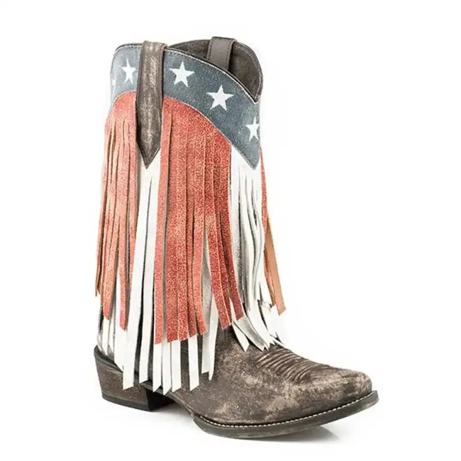 Roper American Beauty (Red/White/Blue) - Women's Cowgirl Boot-gallery-46264700076338