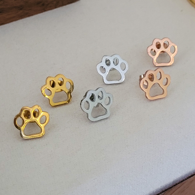 Paw Stud Earrings-gallery-42502994886906