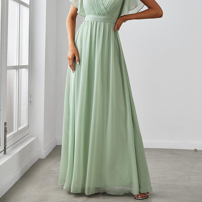 ever LEORA|Flowy Pleated A-Line Chiffon Tie-Waist Bridesmaid Dress-gallery-31317040889930