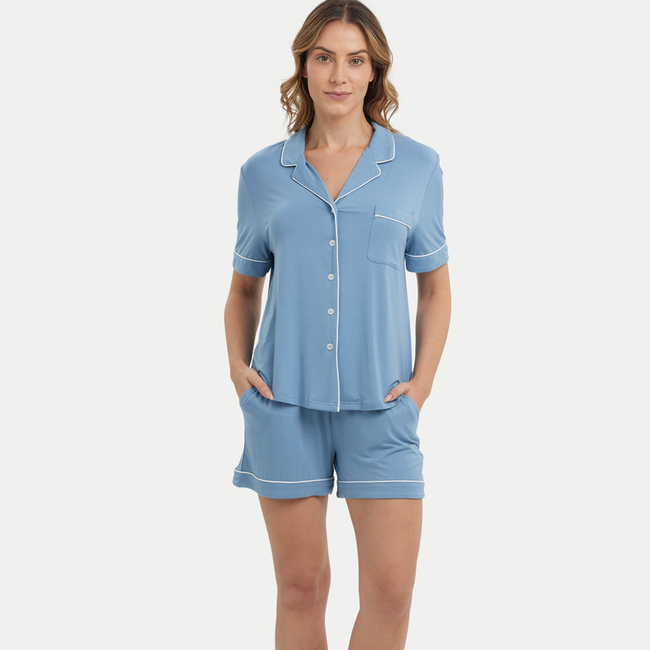 Short Sleeve Bamboo Pajama Set-gallery-41438908612848