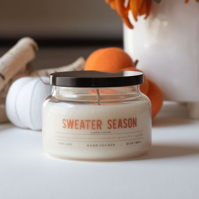 Fall Soy Candle Sweater Season - 10 oz.-gallery-29630677745734