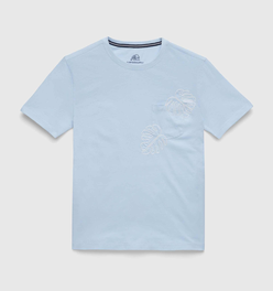 Chris Embroidered Tee - Skyway Blue