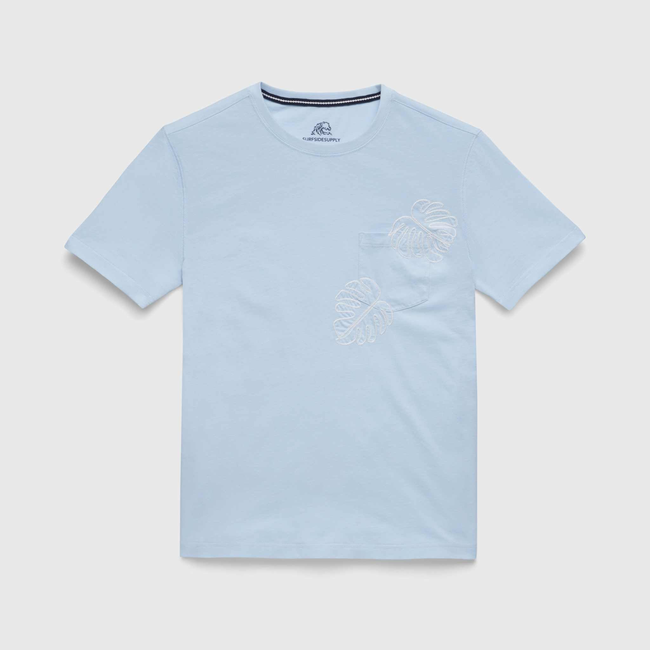 Chris Embroidered Tee - Skyway Blue-gallery-47040644546818