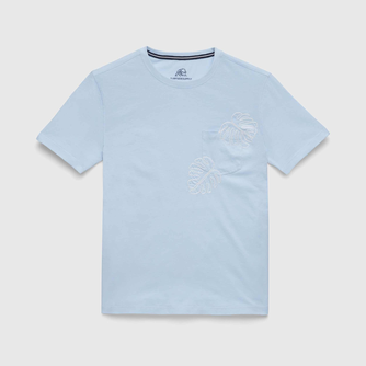 Chris Embroidered Tee - Skyway Blue