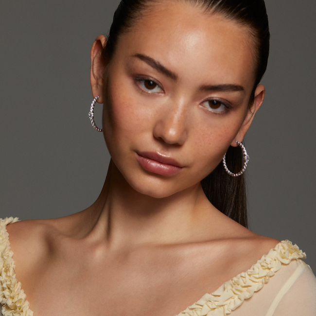 STELLAR CZ HOOP EARRINGS-gallery-48486100173059
