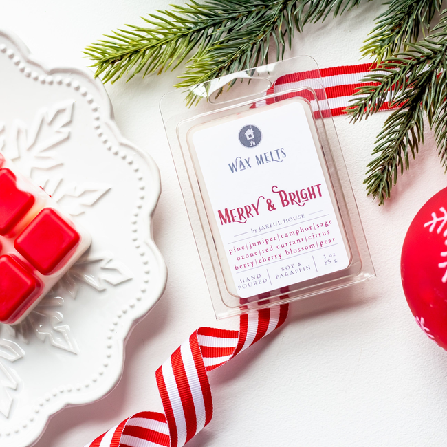 Christmas Wax Melts Merry & Bright - White & Red 3 oz.-gallery-28582359564358
