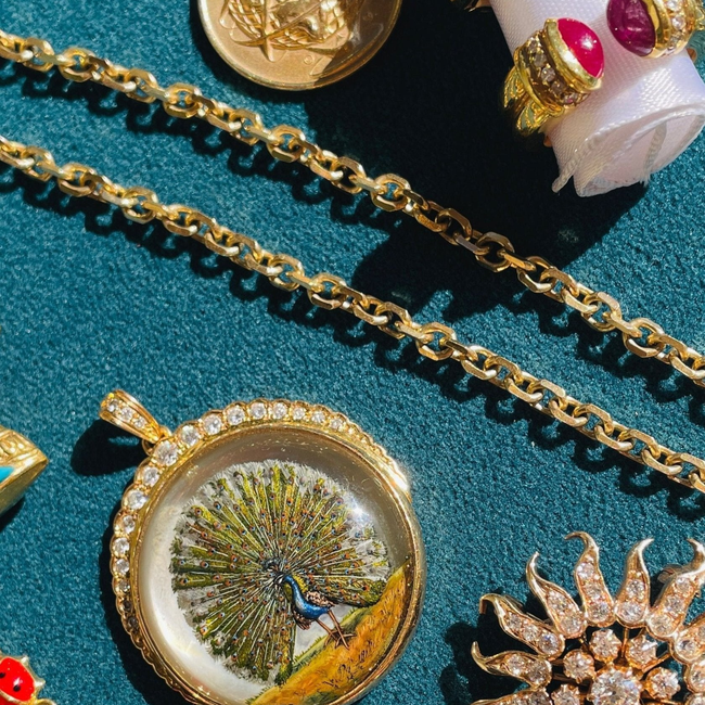 Antique yellow 14K all original flat curb watch chain, 19.5 inch-gallery-49155870490939