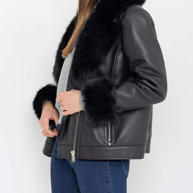 Walt Faux Fur Shearling Moto Jacket-gallery-44926693867770