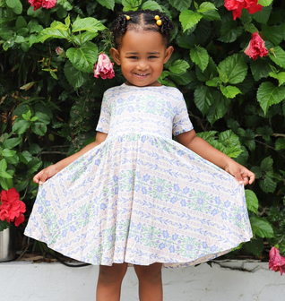 Spring Cascade Bamboo Twirl Dress