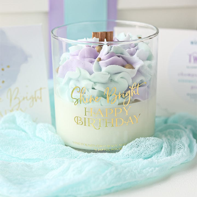 Shine Bright Happy Birthday Gift Bundle Candle +Wax Melts + Wish Card-gallery-35265945534534