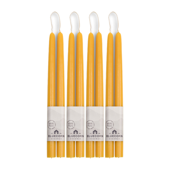 Hand-Dipped Beeswax Taper Candles - Bulk 4-Pair Bundle-gallery-40187512389878