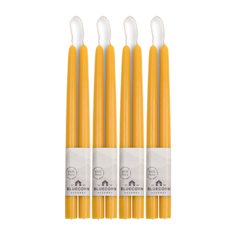 Hand-Dipped Beeswax Taper Candles - Bulk 4-Pair Bundle