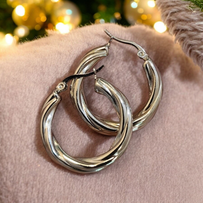 Rippled Hoop Earrings-gallery-42474181263610