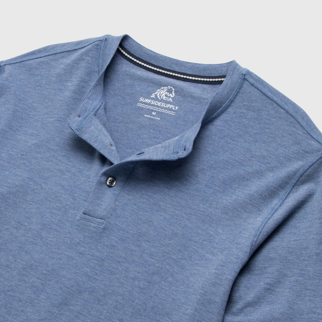 Sean Ultra Soft Classic Henley - Blue Heather-gallery-44013876740354