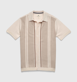 Brent Stripe Knit Sweater - Silver Gray