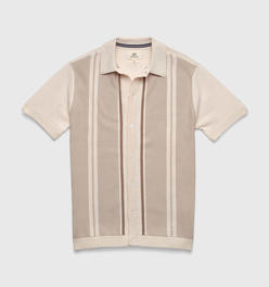 Brent Stripe Knit Sweater - Silver Gray