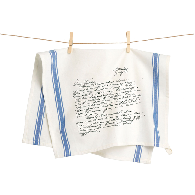 Blue Striped Custom Handwritten Letters Towel-gallery-38233193414879