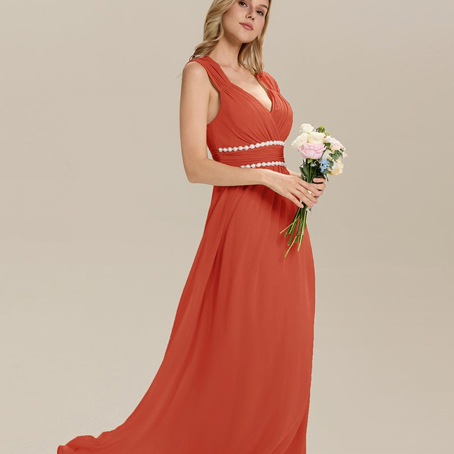 ever ZELINA|Backless Chiffon Sleeveless Bridesmaid Dress-gallery-33633355661386